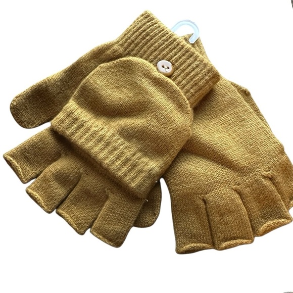 Mustard Color Fingerless Gloves/Mittens - New with tags - Picture 2 of 2